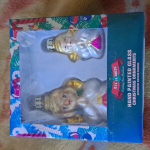 NWOT VINTAGE Hand painted glass ornaments